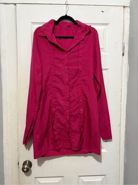 Women's Long-Sleeve Tunic Dress - Fuchsia Pink